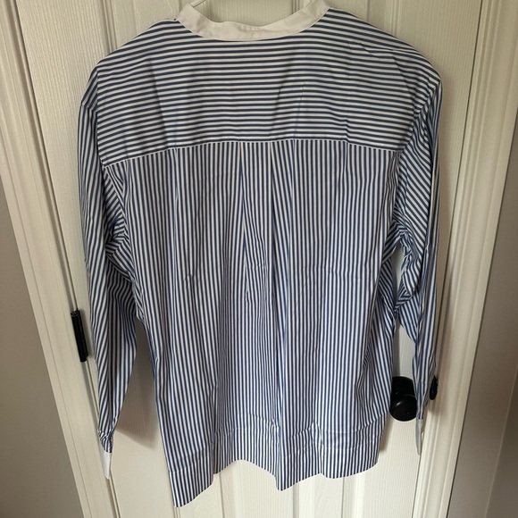 Spanx NWT Blue and White Striped Blouse - size large - Picture 5 of 6